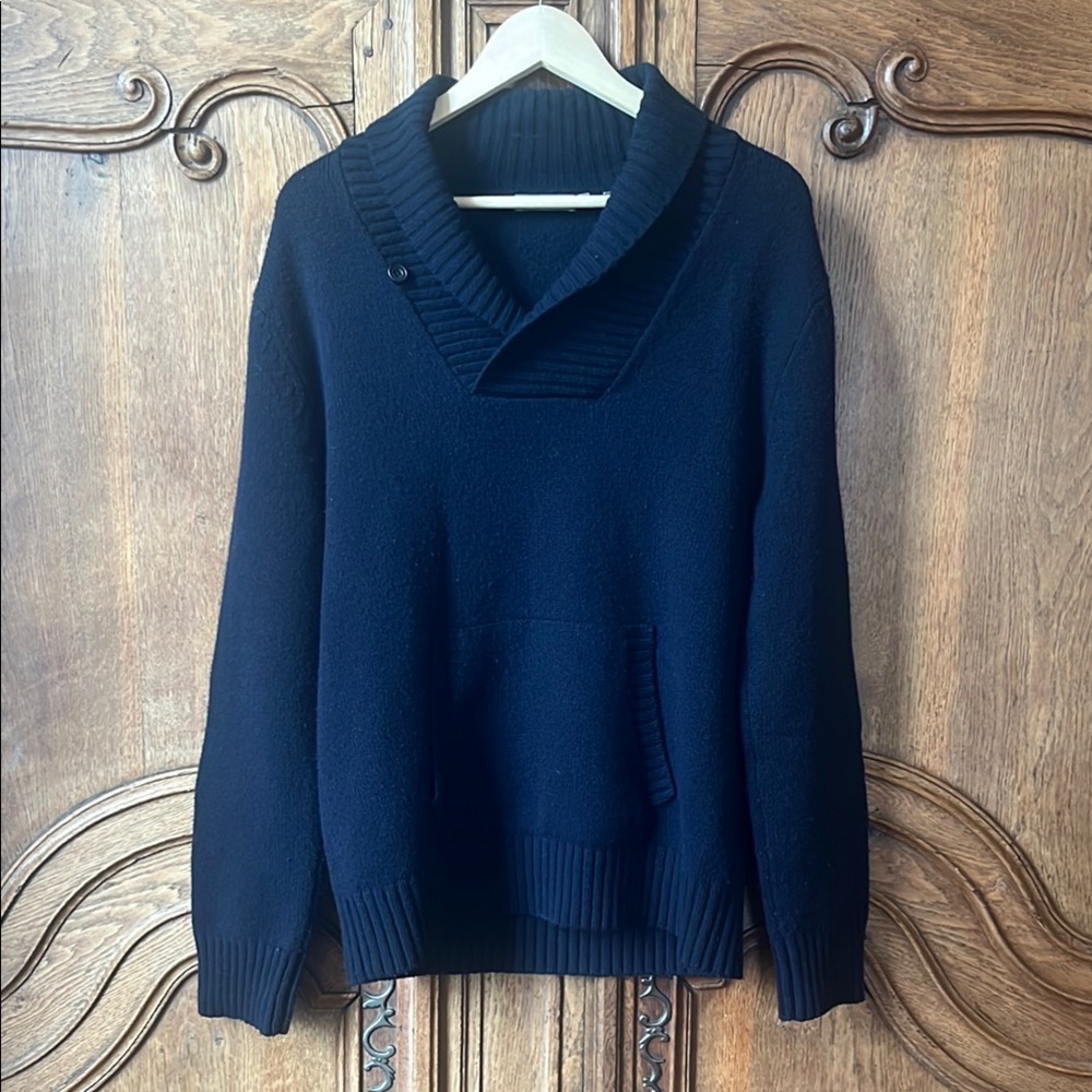 Vince Men's Black Shawl Collar Sweater